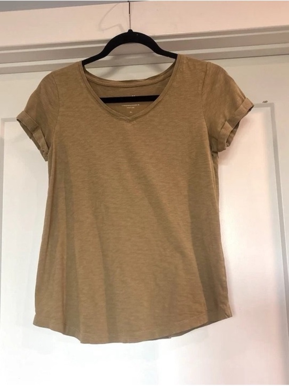 J. Jill Short Sleeve V-Neck Tee in Tan - Picture 2 of 12